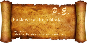 Petkovics Erzsébet névjegykártya